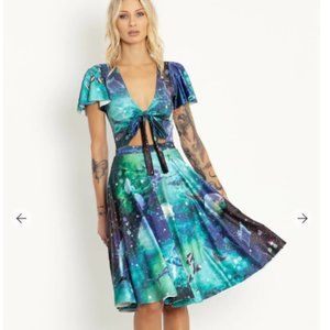 BlackMilk Galactic Ocean Rio Midi Dress * EUC *